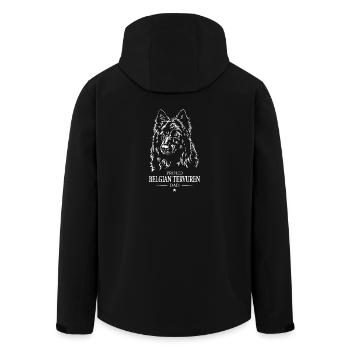 Belgian Tervuren Dad Dog Dog Wilsigns - Men’s Recycled Softshell Jacket by Stanley/Stella - black - Back - AI Model Male 185 light (185cm)