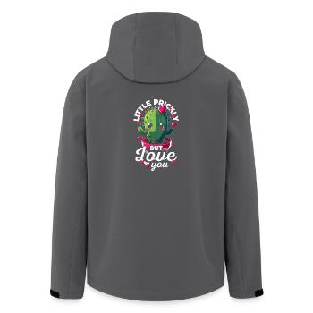 A little prickly but I love you - Cute cactus - Men’s Recycled Softshell Jacket by Stanley/Stella - black - Back - AI Model Male 185 light (185cm)