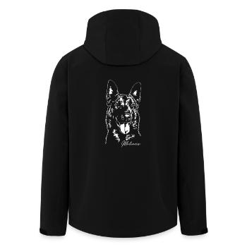MALINOIS Hundeportrait Hund Hunde Wilsigns - Recycelte Männer Softshell-Jacke von Stanley/Stella - Schwarz - Hinten - AI Model Male 185 light (185cm)