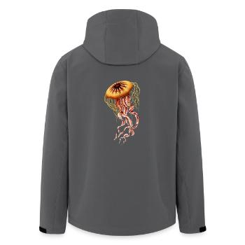 jellyfish fish jellyfish fish animal animal ocean sea - Men’s Recycled Softshell Jacket by Stanley/Stella - black - Back - AI Model Male 185 light (185cm)