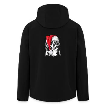 Santa Bernese Mountain Dog Christmas Dogs Wilsigns - Men’s Recycled Softshell Jacket by Stanley/Stella - black - Back - AI Model Male 185 light (185cm)