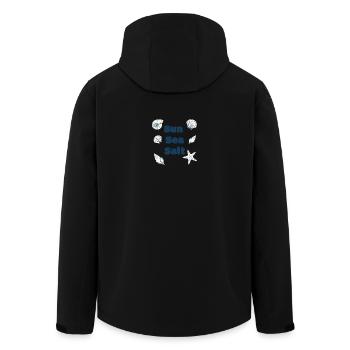 Sun Sea Salt Beach Ocean Coastal Summer Design - Veste softshell homme en polyester recyclé Stanley/Stella - noir - Dos - AI Model Male 185 light (185cm)