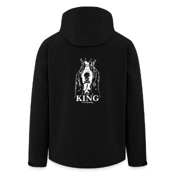BASSET HOUND King of everything Dogs Wilsigns - Men’s Recycled Softshell Jacket by Stanley/Stella - black - Back - AI Model Male 185 light (185cm)