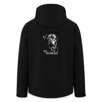 Aimé par un chien rottweiler Rottie Dog Dicton - Veste softshell homme en polyester recyclé Stanley/Stella - noir - Dos - AI Model Male 185 light (185cm)