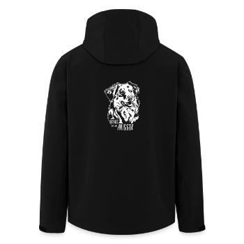 Australian Shepherd loved by an Aussie Wilsigns - Men’s Recycled Softshell Jacket by Stanley/Stella - black - Back - AI Model Male 185 light (185cm)