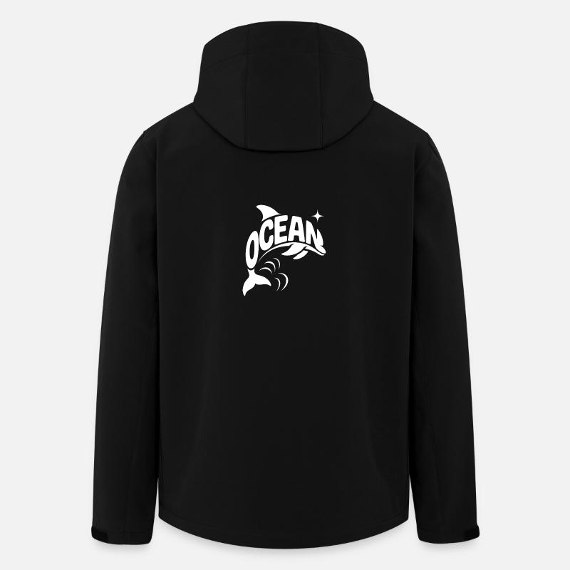 Ocean - Cooles Dolphin Ocean Logo - Recycelte Männer Softshell-Jacke von Stanley/Stella - Schwarz