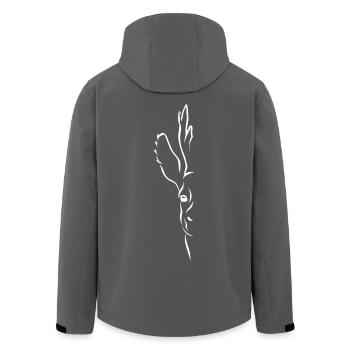 Demi portrait de chevreuil blanc - Veste softshell homme en polyester recyclé Stanley/Stella - noir - Dos - AI Model Male 185 light (185cm)