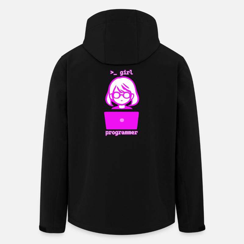 Frau mit Computer girl programmer - Recycelte Männer Softshell-Jacke von Stanley/Stella - Schwarz