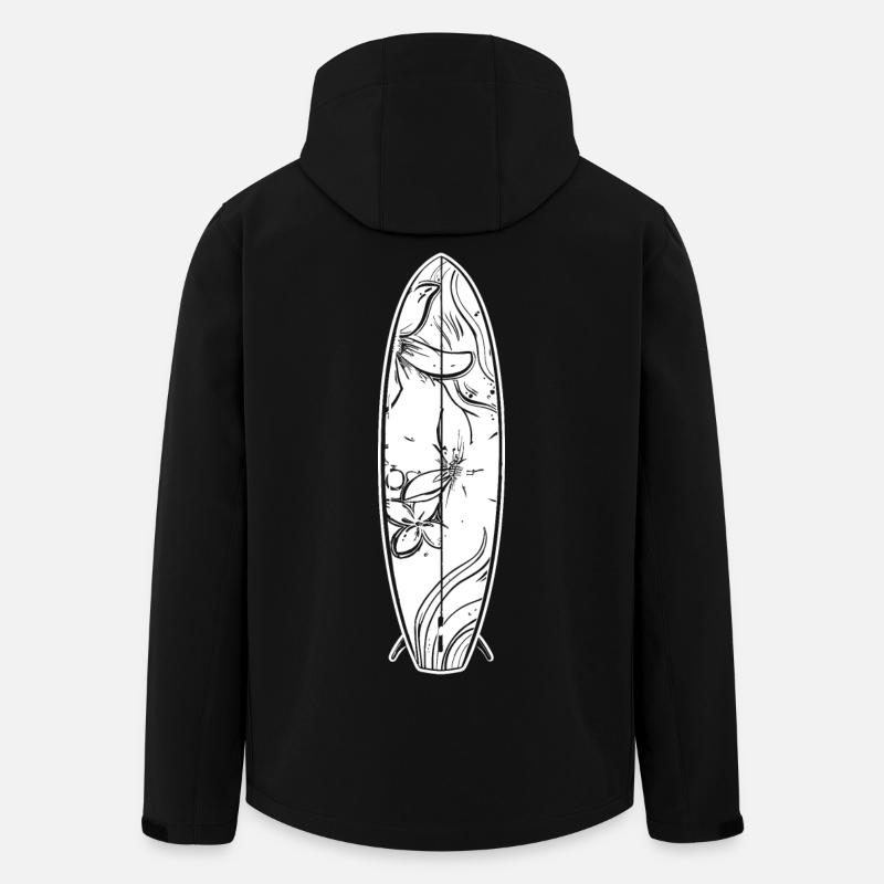 Cartoon Surfbrett - Recycelte Männer Softshell-Jacke von Stanley/Stella - Schwarz