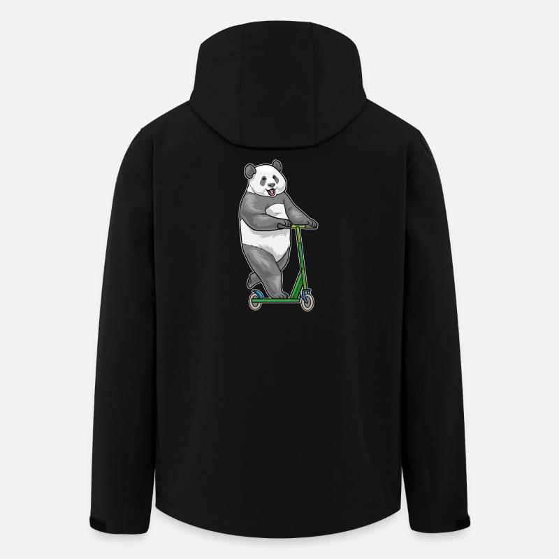 Panda Tretroller - Recycelte Männer Softshell-Jacke von Stanley/Stella - Schwarz