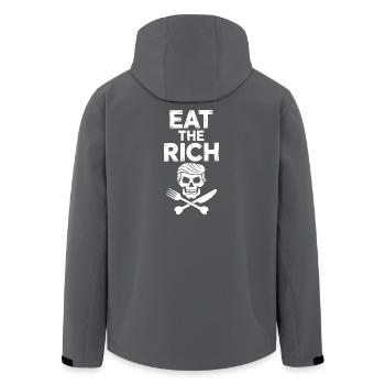 Mangez les riches – Design socialisme amusant - Veste softshell homme en polyester recyclé Stanley/Stella - noir - Dos - AI Model Male 185 light (185cm)