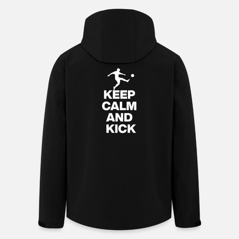 KEEP CALM AND KICK! Fußball Fan Weiß - Recycelte Männer Softshell-Jacke von Stanley/Stella - Schwarz