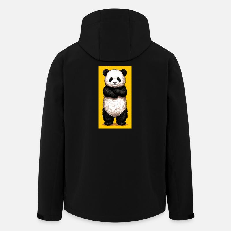 Panda - Recycelte Männer Softshell-Jacke von Stanley/Stella - Schwarz