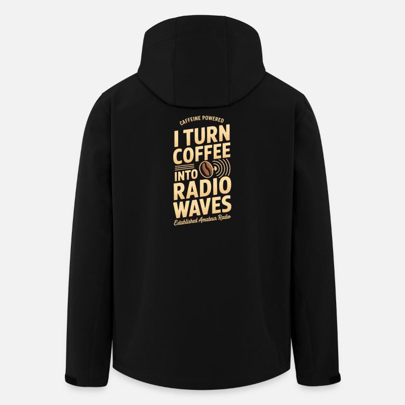 Kaffee in Radiowellen - Recycelte Männer Softshell-Jacke von Stanley/Stella - Schwarz