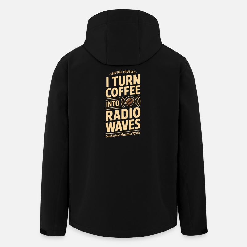 Caffeine Radio Waves Tee - Men’s Recycled Softshell Jacket by Stanley/Stella - black