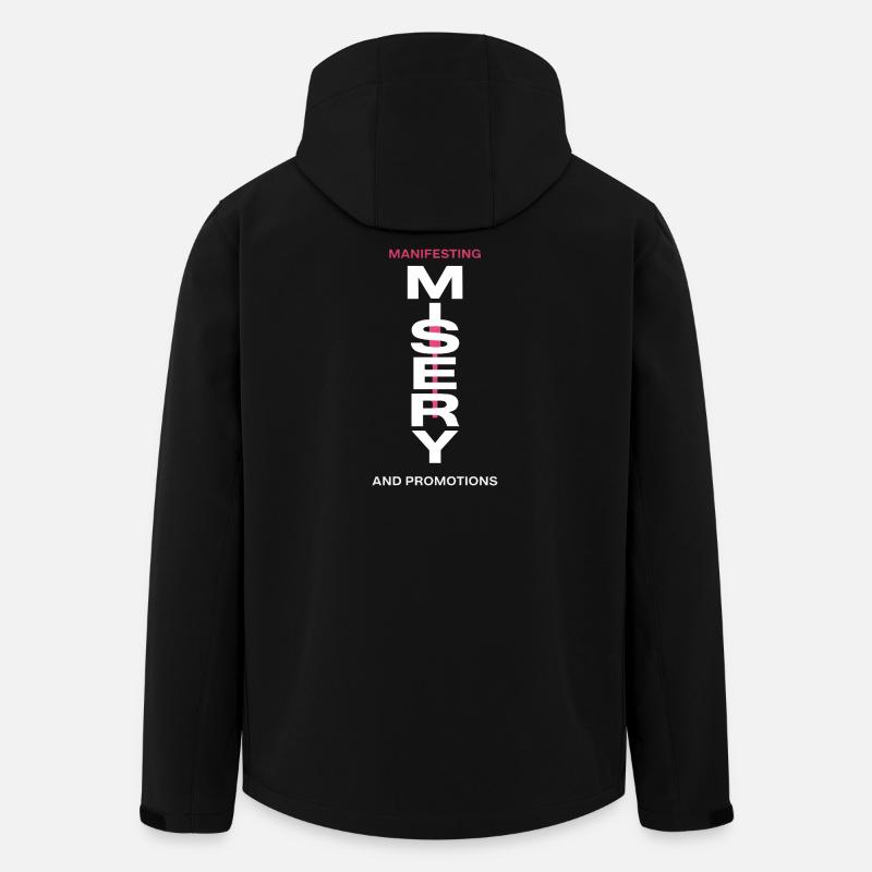 Manifesting Misery Typography - Men’s Recycled Softshell Jacket by Stanley/Stella - black