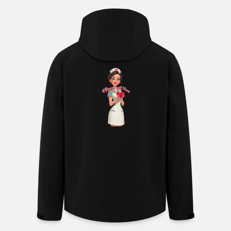 Pflegen mit Herz - Recycelte Männer Softshell-Jacke von Stanley/Stella - Schwarz