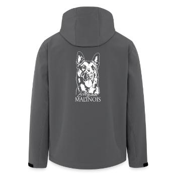 Belgian Malinois Portrait Dog Dogs Wilsigns - Men’s Recycled Softshell Jacket by Stanley/Stella - black - Back - AI Model Male 185 light (185cm)