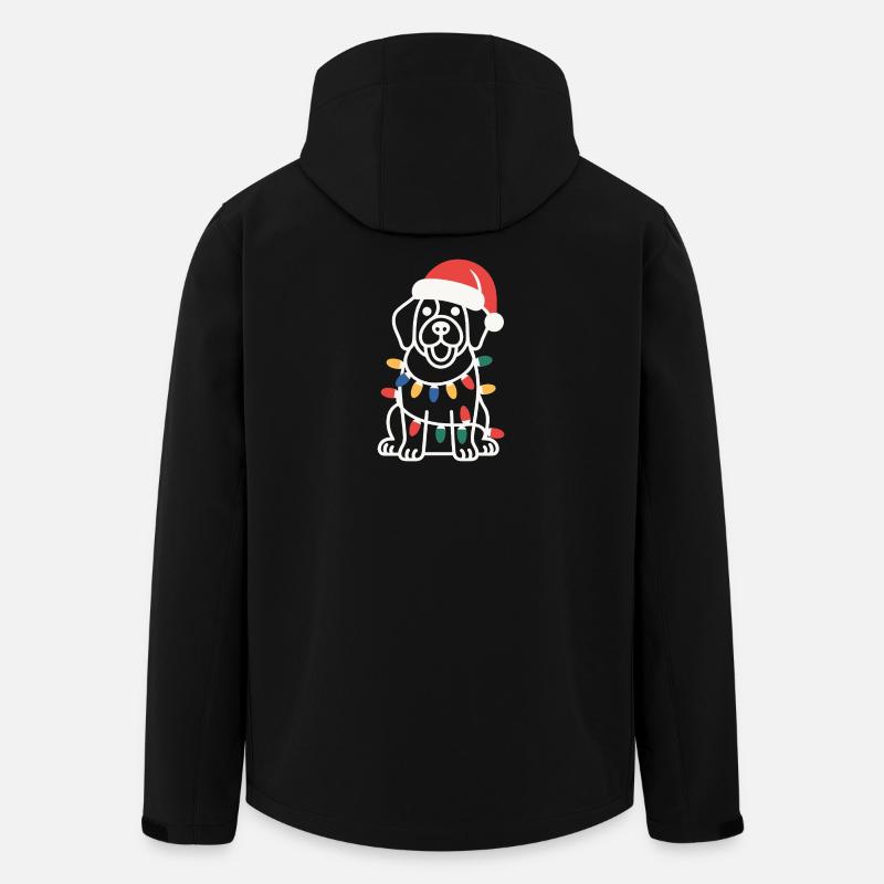 Santa Pup Christmas Lights - Men’s Recycled Softshell Jacket by Stanley/Stella - black