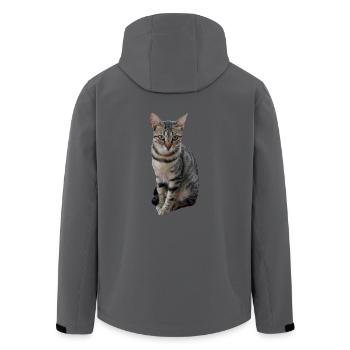 Katze Katze süßes Kätzchen - Recycelte Männer Softshell-Jacke von Stanley/Stella - Schwarz - Hinten - AI Model Male 185 light (185cm)