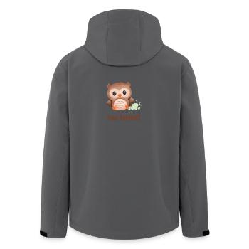 Hoo Furted Owl Jeu de mots - Veste softshell homme en polyester recyclé Stanley/Stella - noir - Dos - AI Model Male 185 light (185cm)