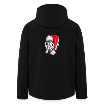 Santa German Wirehaired Christmas Dogs Wilsigns - Men’s Recycled Softshell Jacket by Stanley/Stella - black - Back - AI Model Male 185 light (185cm)