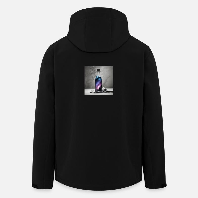 Galaxie im Glas Nebula-Flasche - Recycelte Männer Softshell-Jacke von Stanley/Stella - Schwarz