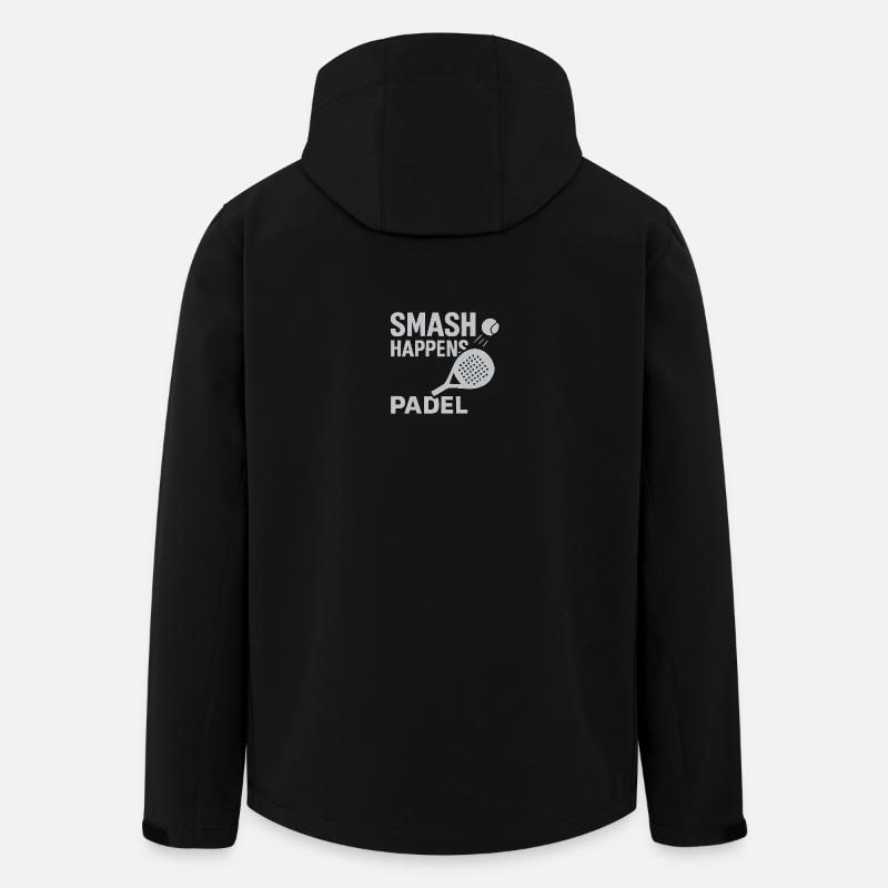 Smash Happens Padel - Recycelte Männer Softshell-Jacke von Stanley/Stella - Schwarz