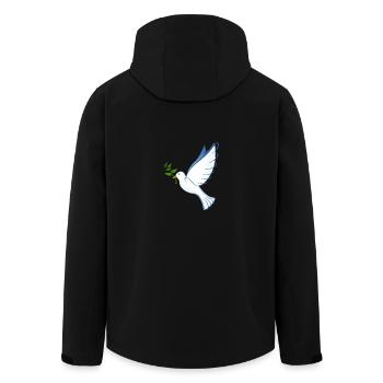 Taube - Recycelte Männer Softshell-Jacke von Stanley/Stella - Schwarz - Hinten - AI Model Male 185 light (185cm)