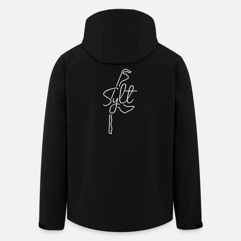 Sylt | Map line art minimalism - Men’s Recycled Softshell Jacket by Stanley/Stella - black