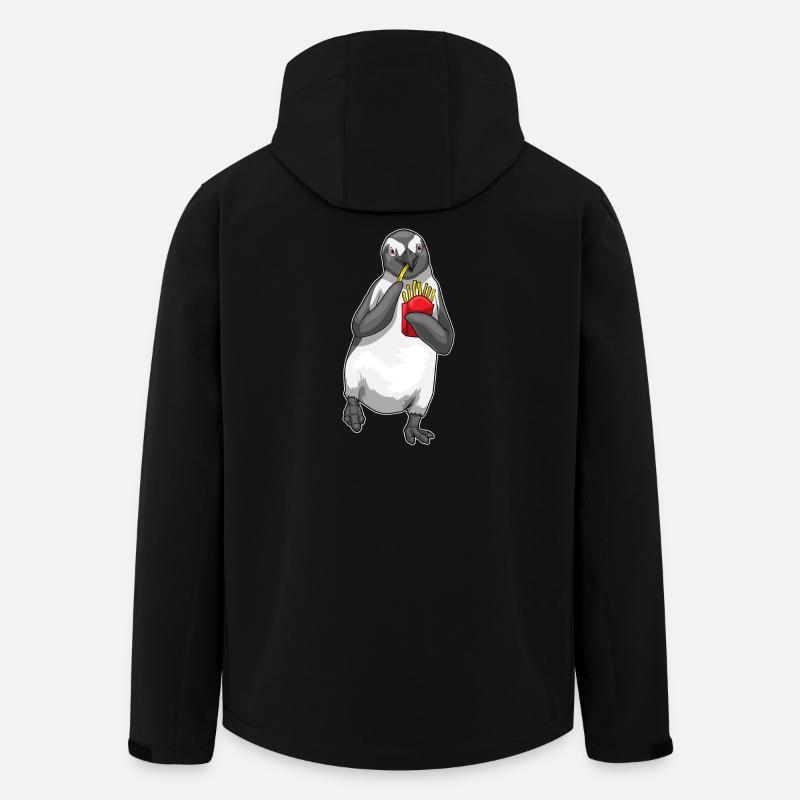 Pinguin Pommes frites - Recycelte Männer Softshell-Jacke von Stanley/Stella - Schwarz