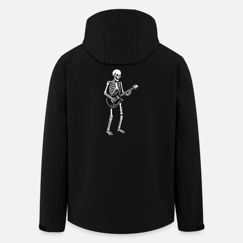 Illustration d'un guitariste squelette - Veste softshell homme en polyester recyclé Stanley/Stella - noir