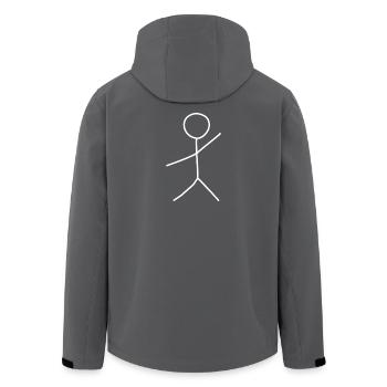 Darstellung eines begrüßenden Mannes - Recycelte Männer Softshell-Jacke von Stanley/Stella - Anthrazit - Hinten - AI Model Male 185 light (185cm)