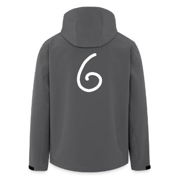 6 Nummer sechs Zahl weiß Geburtstag - Recycelte Männer Softshell-Jacke von Stanley/Stella - Anthrazit - Hinten - AI Model Male 185 light (185cm)