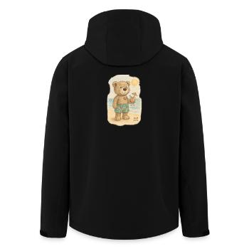 Lord Petzi on the beach - Men’s Recycled Softshell Jacket by Stanley/Stella - black - Back - AI Model Male 185 light (185cm)