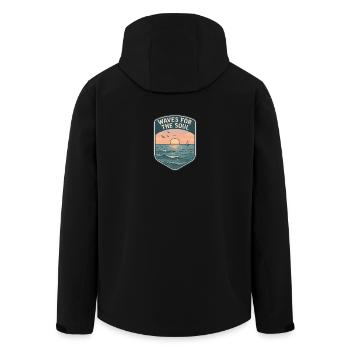 Wellen für die Seele - Recycelte Männer Softshell-Jacke von Stanley/Stella - Schwarz - Hinten - AI Model Male 185 light (185cm)