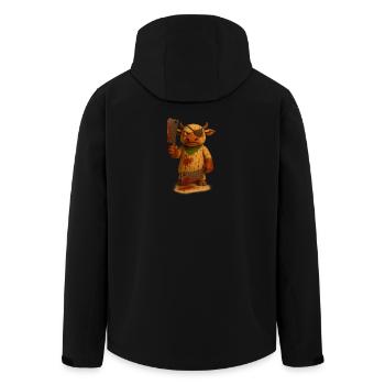 Meatcow - Recycelte Männer Softshell-Jacke von Stanley/Stella - Schwarz - Hinten - AI Model Male 185 light (185cm)