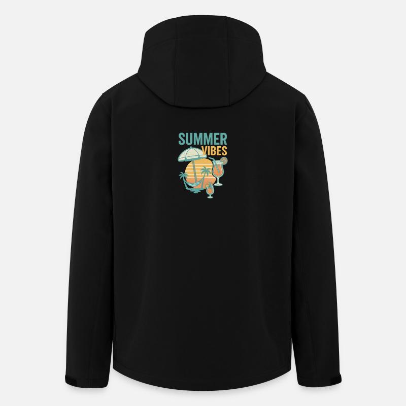 Summery Beach and Drink Motif - Men’s Recycled Softshell Jacket by Stanley/Stella - black