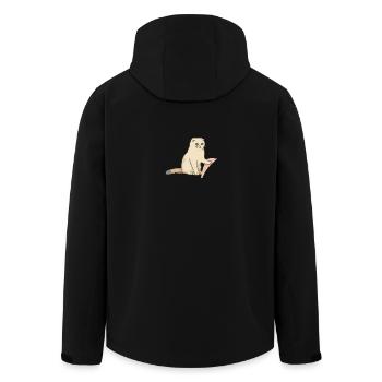 Cute Cat with a Melancholic Expression - Men’s Recycled Softshell Jacket by Stanley/Stella - black - Back - AI Model Male 185 light (185cm)