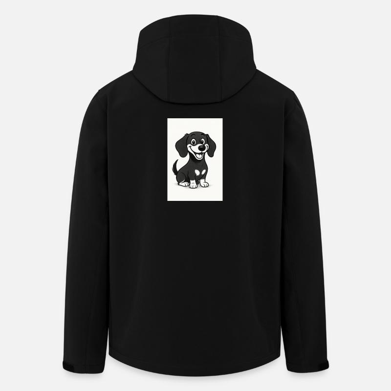 Happy dachshund black and white - Men’s Recycled Softshell Jacket by Stanley/Stella - black