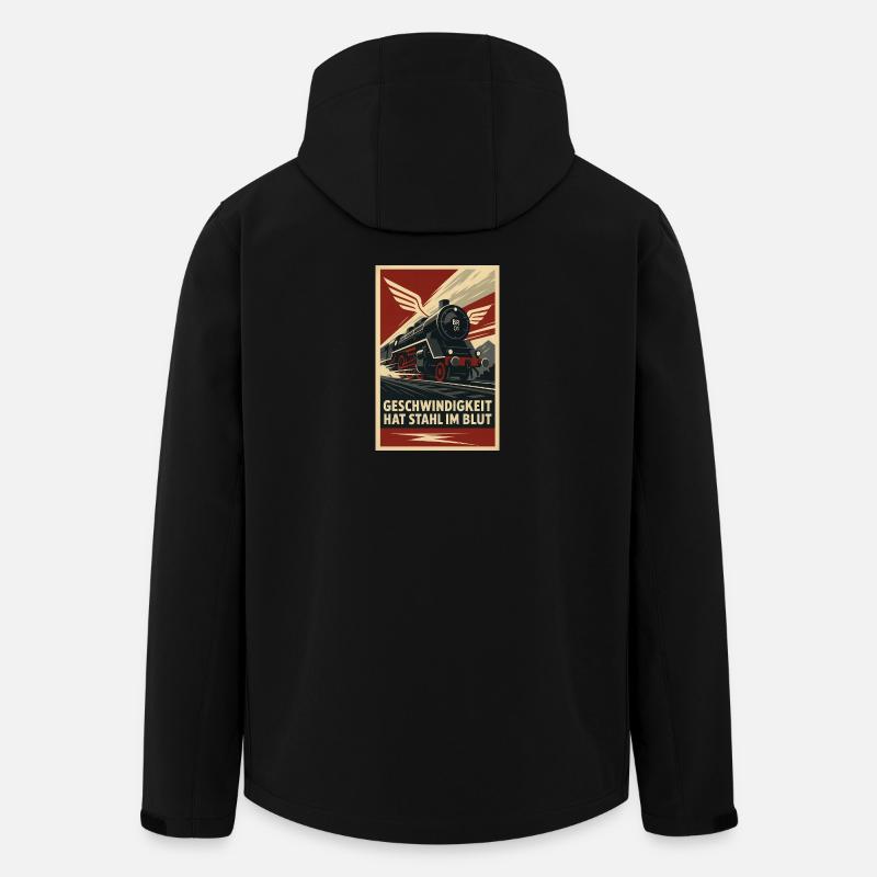 La vitesse ferroviaire a l’acier dans le sang - Veste softshell homme en polyester recyclé Stanley/Stella - noir