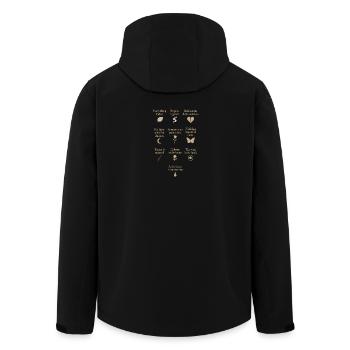 Paroles de poésie sombre motivante - Veste softshell homme en polyester recyclé Stanley/Stella - noir - Dos - AI Model Male 185 light (185cm)