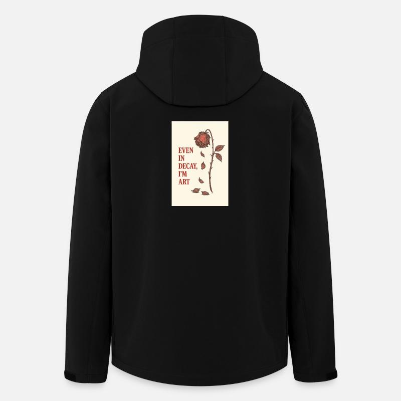 Rose délabrée avec citation artistique - Veste softshell homme en polyester recyclé Stanley/Stella - noir
