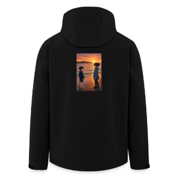Sunset on the beach - Men’s Recycled Softshell Jacket by Stanley/Stella - black - Back - AI Model Male 185 light (185cm)
