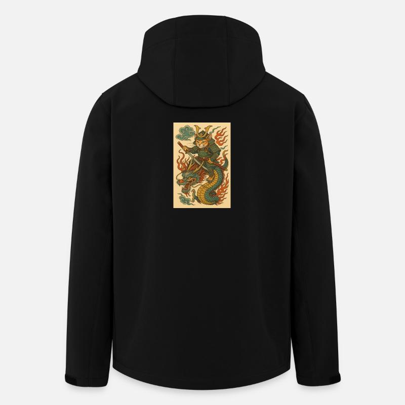 Geist eines Kriegers im Drachenkampf - Recycelte Männer Softshell-Jacke von Stanley/Stella - Schwarz