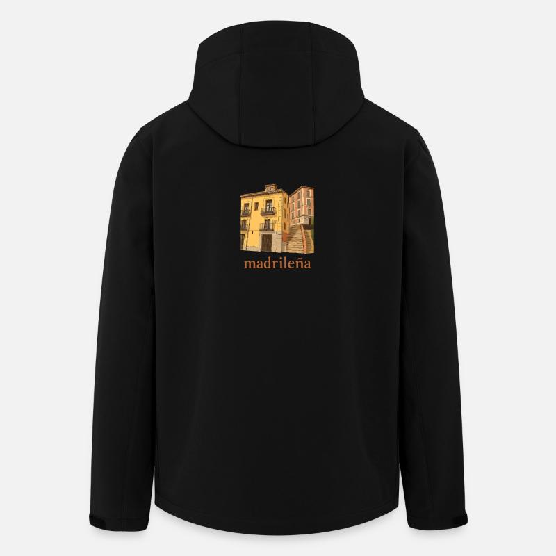 Fassaden in Madrid - Recycelte Männer Softshell-Jacke von Stanley/Stella - Schwarz