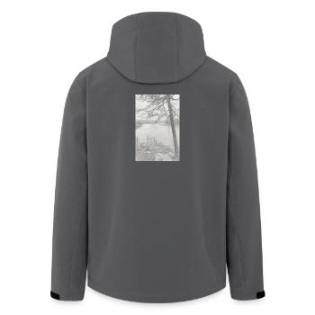 Natur - Recycelte Männer Softshell-Jacke von Stanley/Stella - Anthrazit - Hinten - AI Model Male 185 light (185cm)