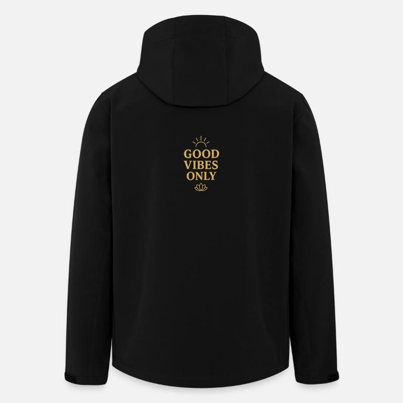 Zen Energy Positive Vibes - Recycelte Männer Softshell-Jacke von Stanley/Stella - Schwarz