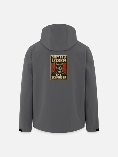 Vær ikke en taber, vær en schmuser - Stanley/Stella herre softshelljakke i genanvendt polyester - sort