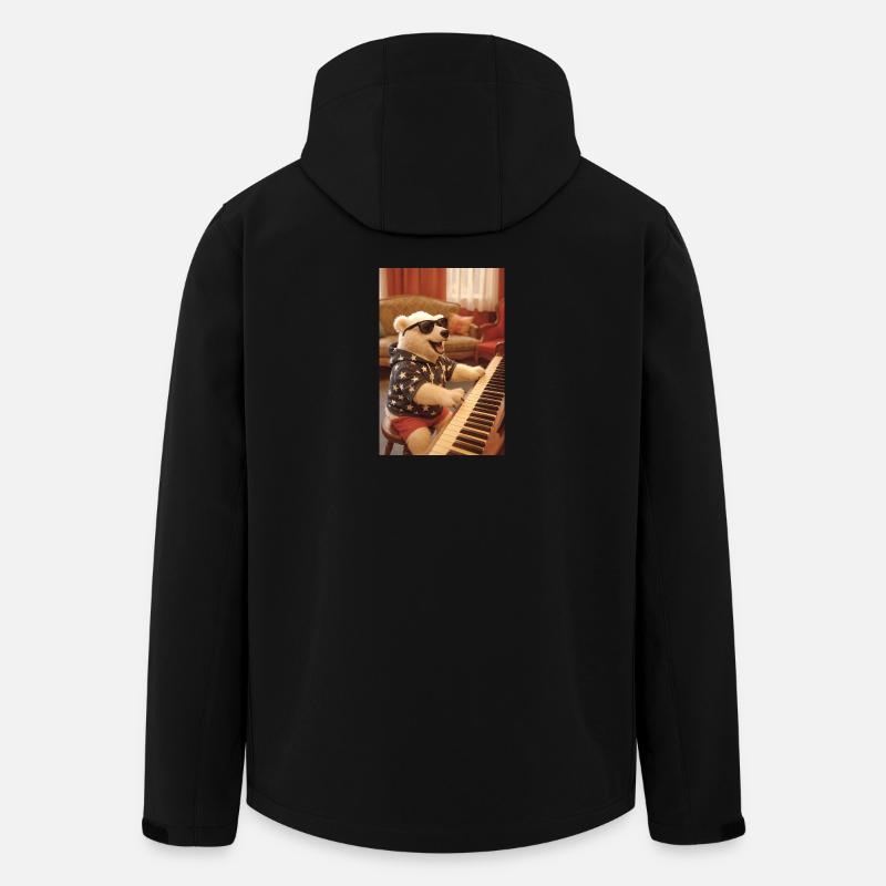 Bär im Sternen-Hoodie mit Sonnenbrille - Recycelte Männer Softshell-Jacke von Stanley/Stella - Schwarz